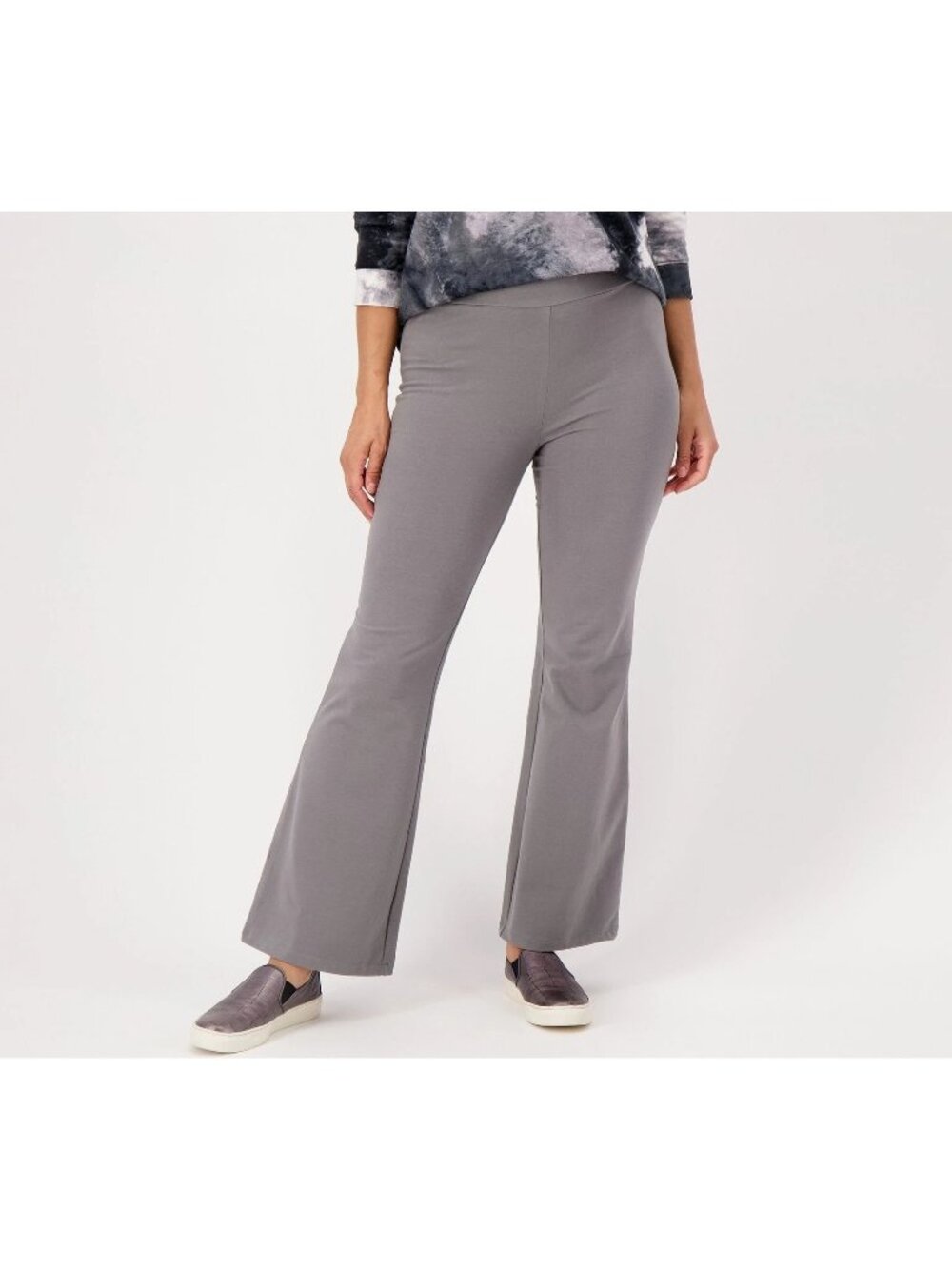 LOGO by Lori Goldstein Traveler Pants Small Tall Knit Smoked Pearl Smoked Pearl